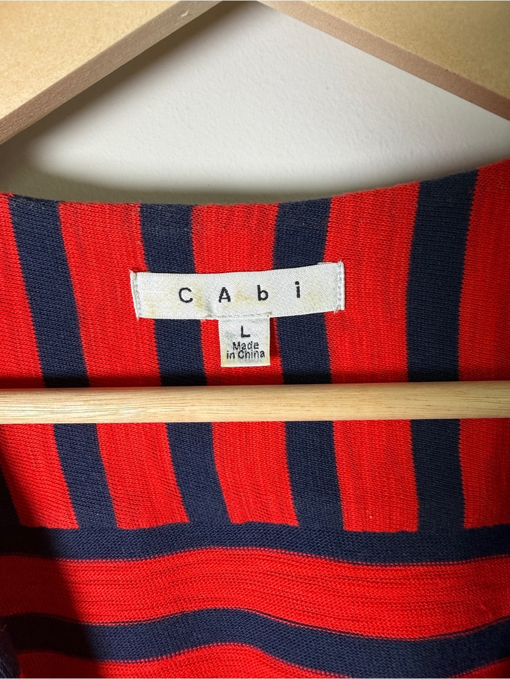 Cabi Red Navy Striped Cotton Button Blazer Nautical July 4 Coastal Preppy Size L - Picture 5 of 7